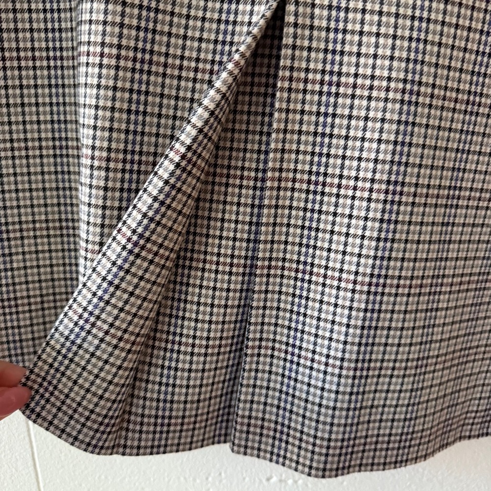 RW&CO. | Beige Houndstooth Mini Skirt | Classic Preppy Academia | Size 10 - Picture 3 of 9
